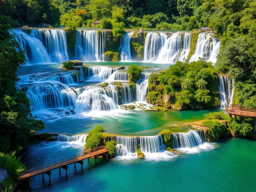 Die beeindruckenden Wasserfälle im Nationalpark Krka - Naturhighlight für Urlaub in Dalmatinien