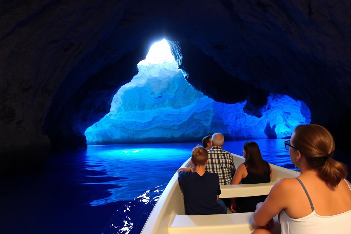 Besuch der Blauen Grotte auf der Insel Biševo - Naturwunder im Urlaub in Dalmatinien