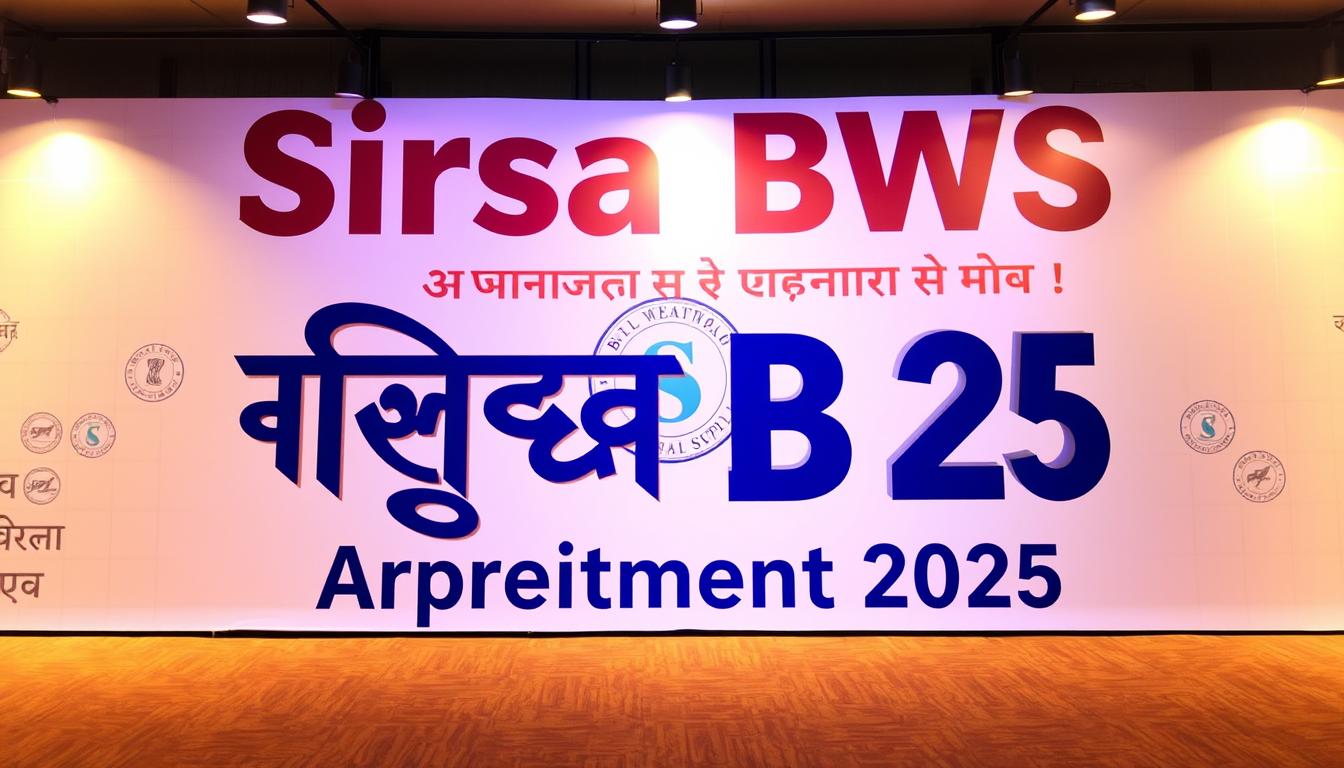 Sirsa BWS Apprentice Recruitment 2025