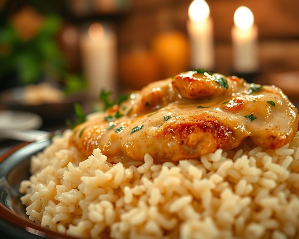 Creamy Smothered Chicken and Rice