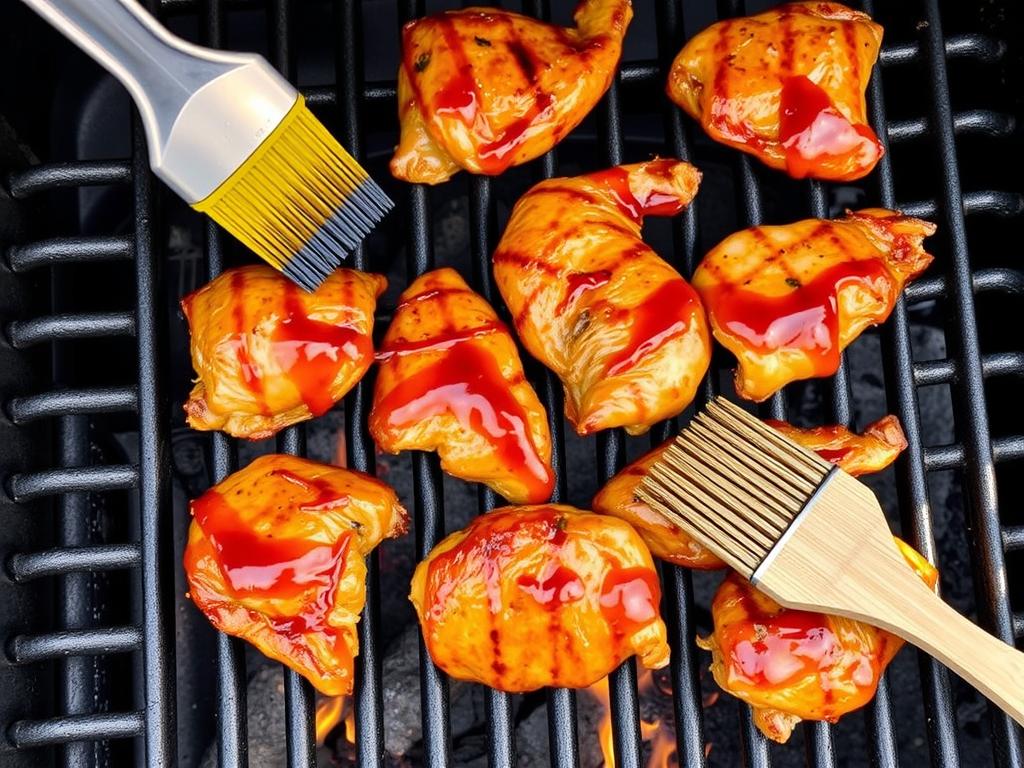 Grilled Sweet Chili Lime Chicken on barbecue grill