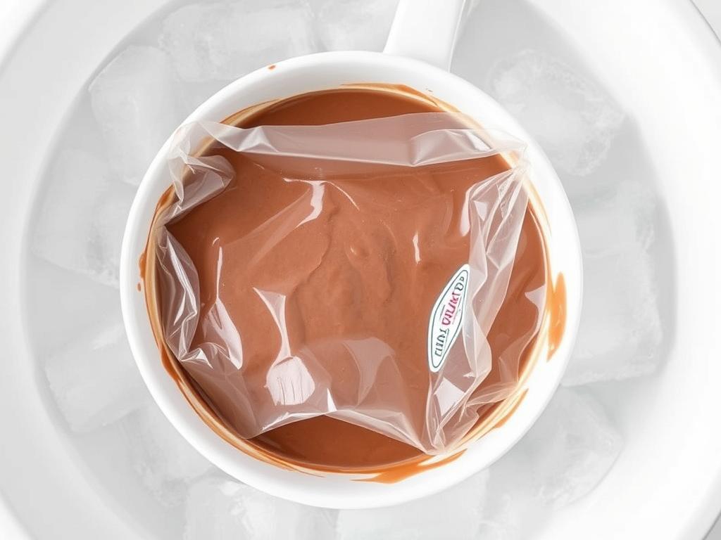 Ice cream base cooling in an ice bath