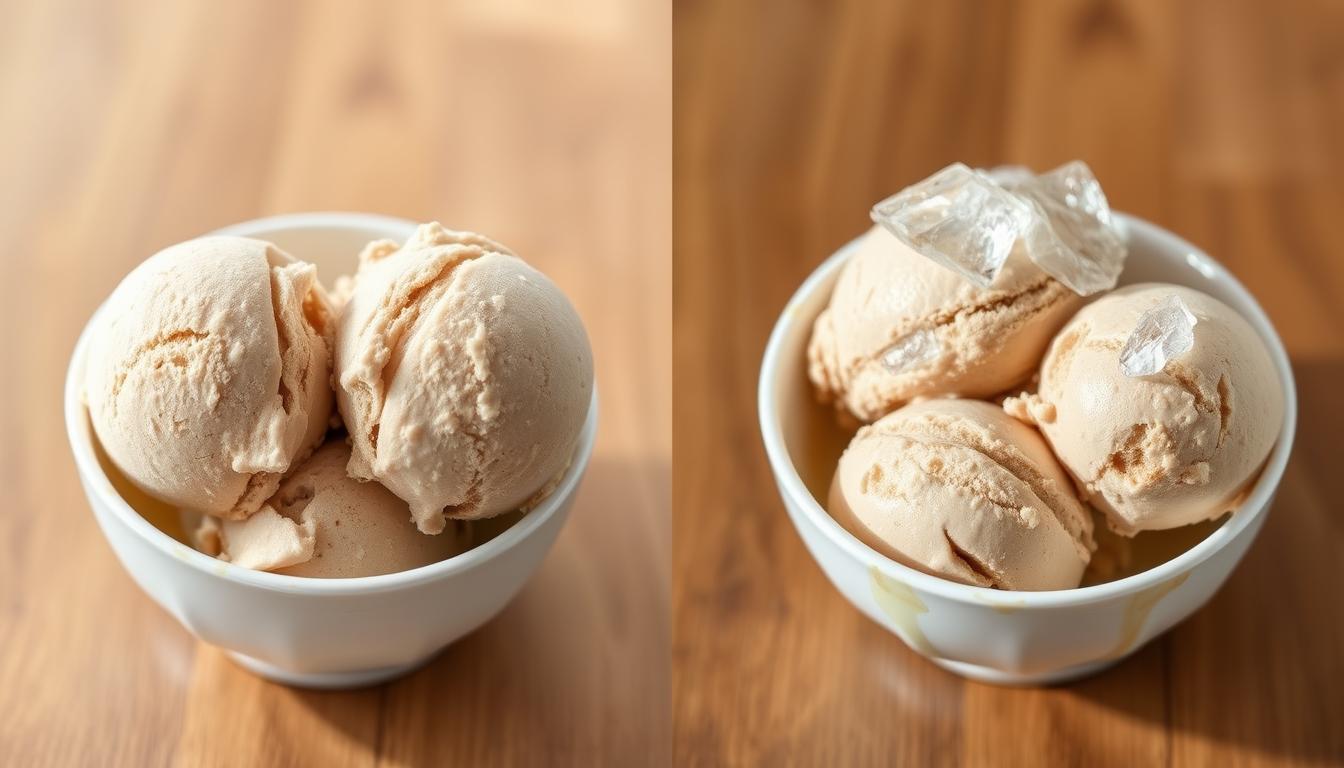 Troubleshooting homemade coffee ice cream texture issues