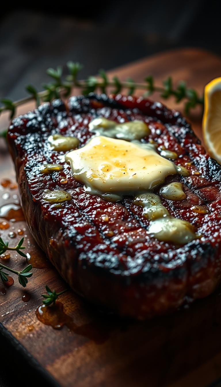 garlic butter ribeye steak