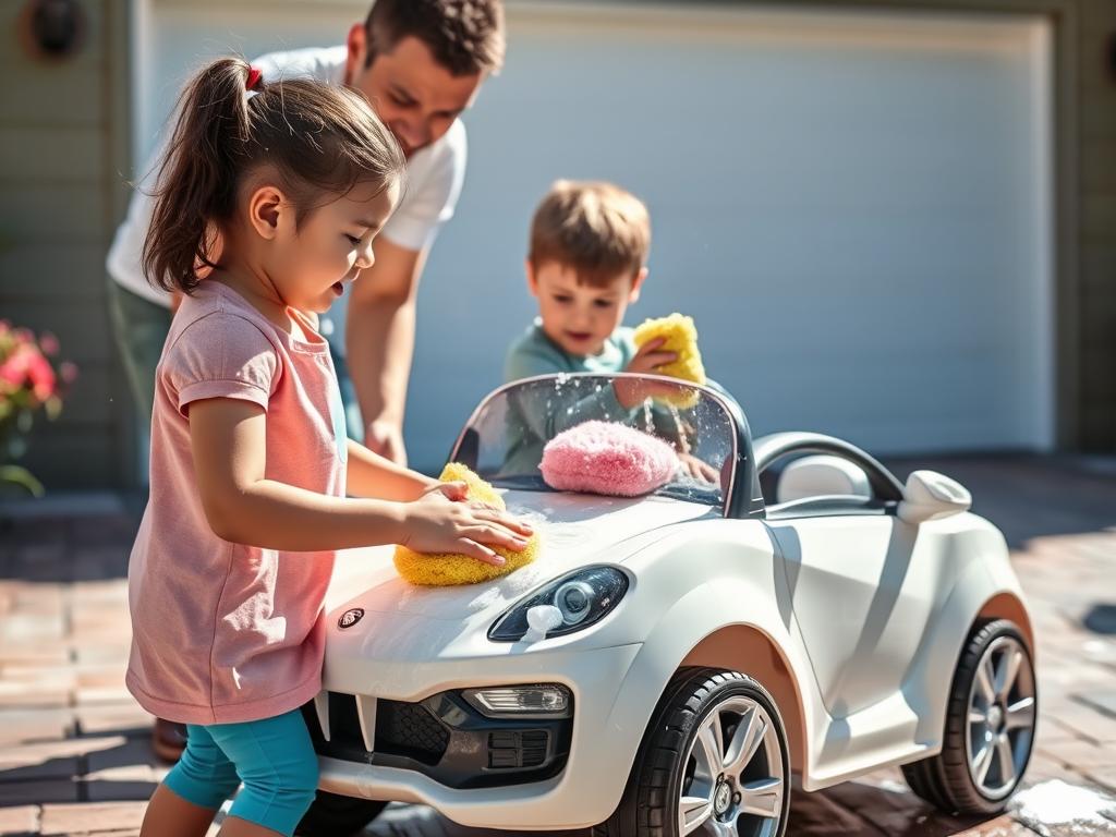 Cleaning an electric ride on car for kids