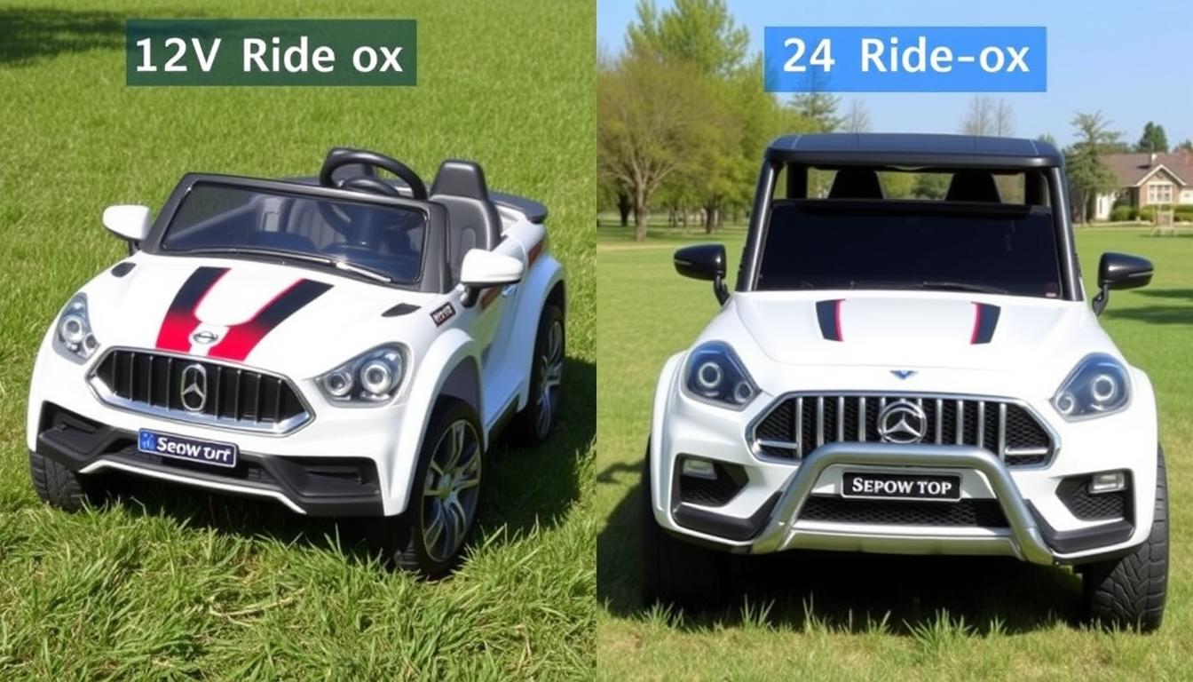 Comparison of 12V and 24V electric ride on cars for kids