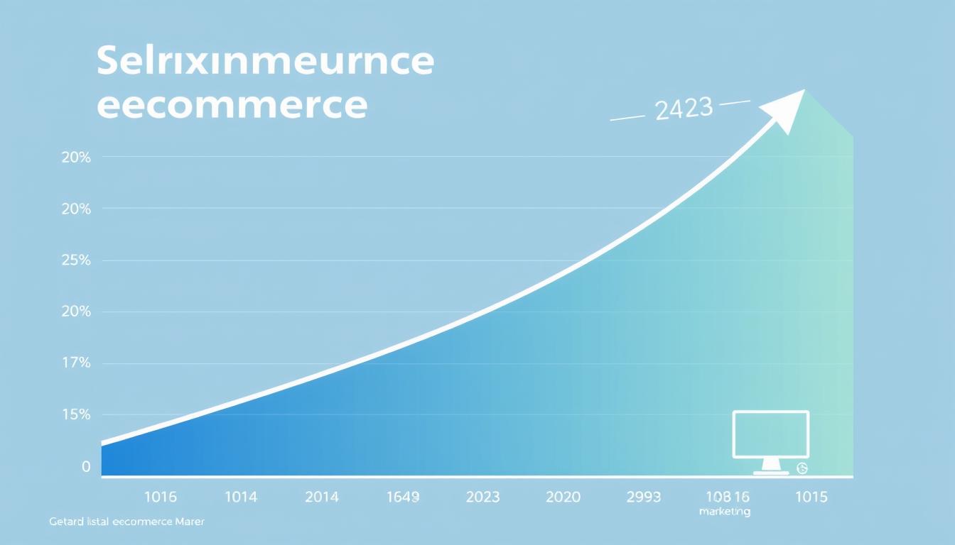 Graph showing 14% YoY global ecommerce growth in 2023 highlighting Proven Ecommerce Strategies for Success