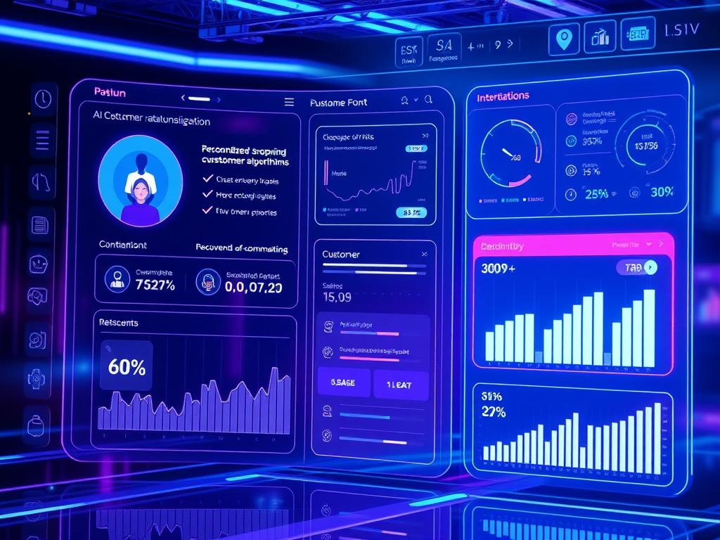 AI-powered personalization interface showing customer data and product recommendations for ecommerce in 2025