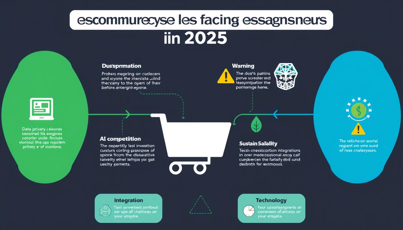 Visual representation of key challenges facing ecommerce businesses in 2025