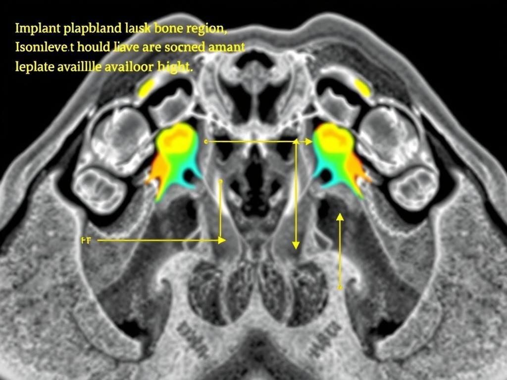 CBCT scan showing unexpected anatomical variation in sinus position before implant placement