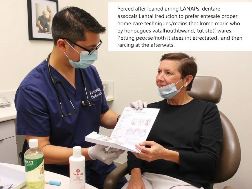 Patient receiving post-LANAP® care instructions from dental professional