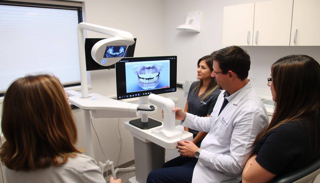Dental team learning to use TRIOS scanner