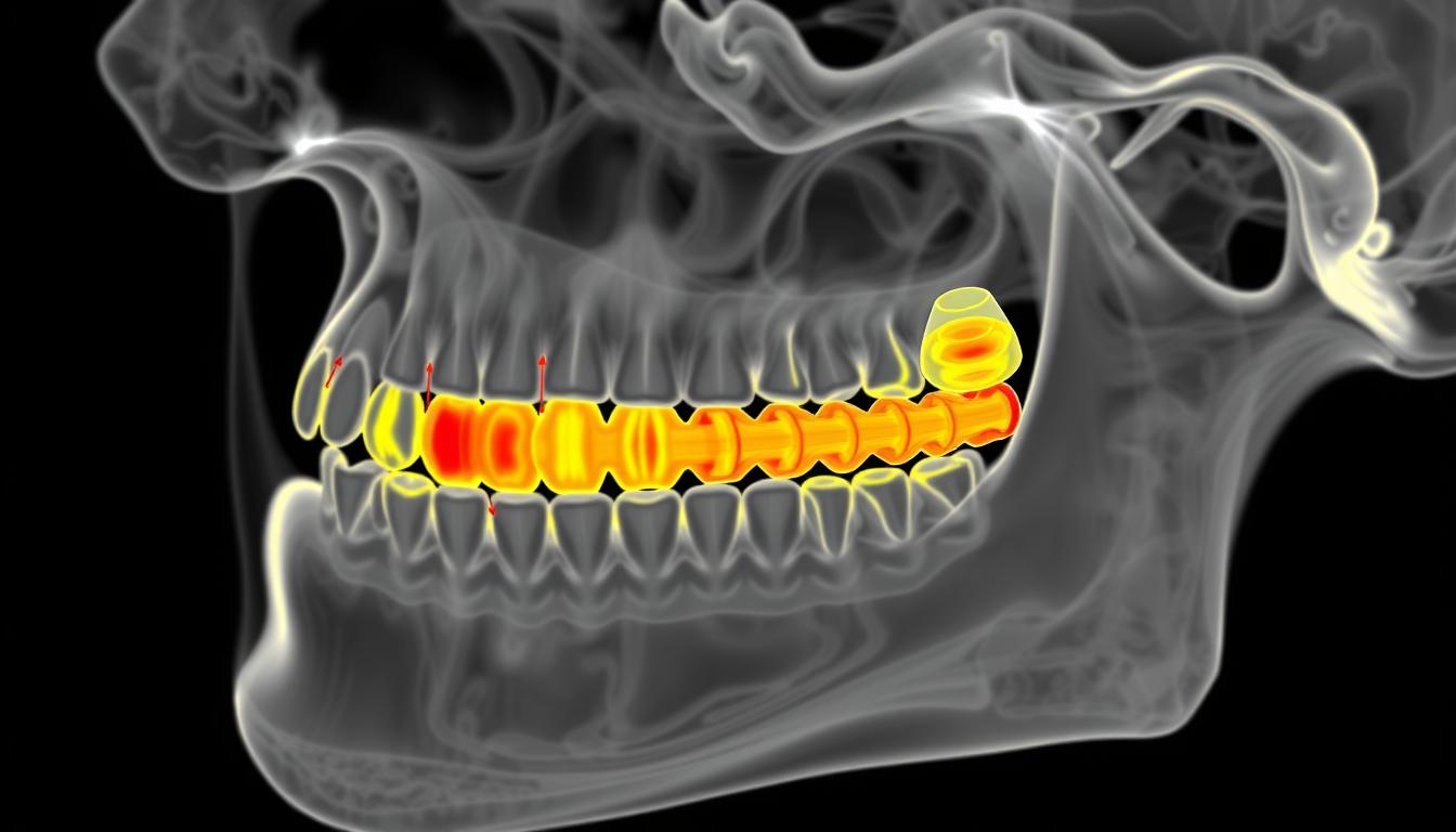 3D CT scan showing jawbone structure for subperiosteal implant planning