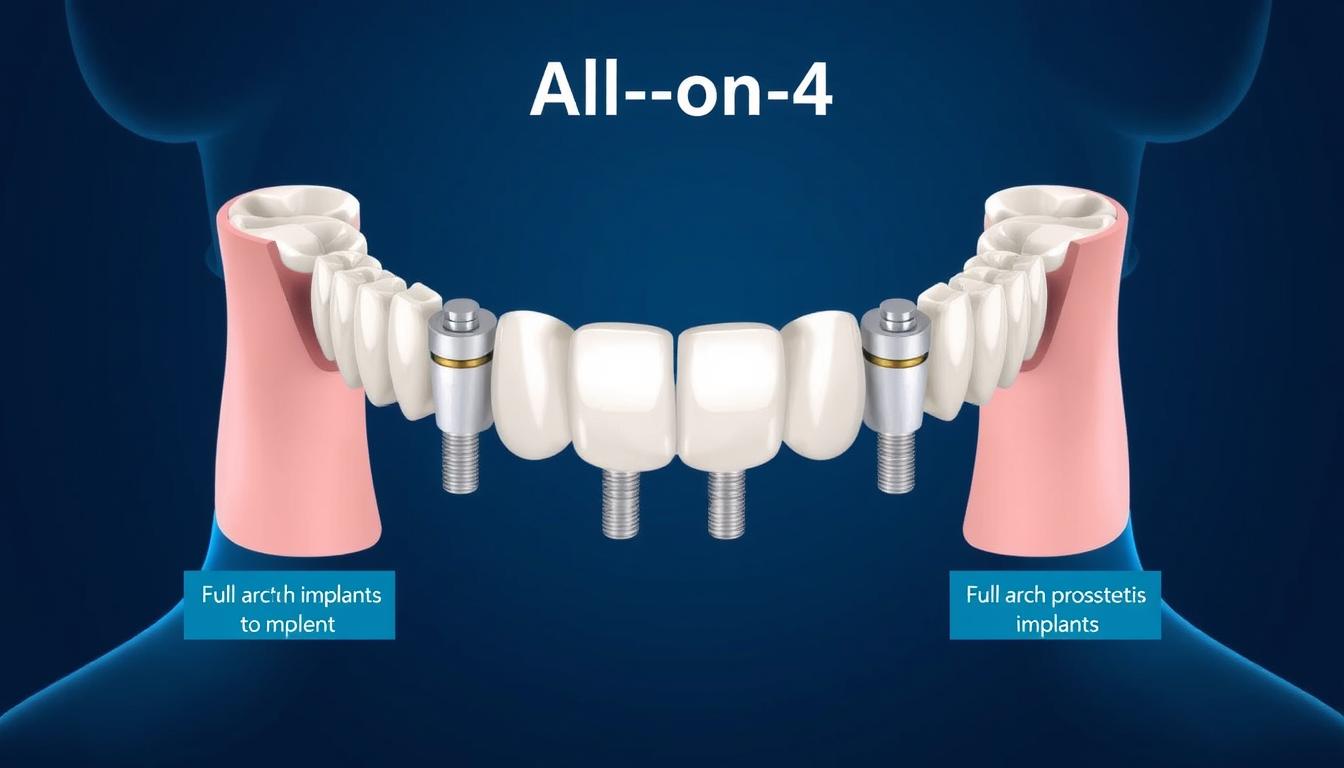 All-on-4 implant technique for patients with not enough bone for dental implant