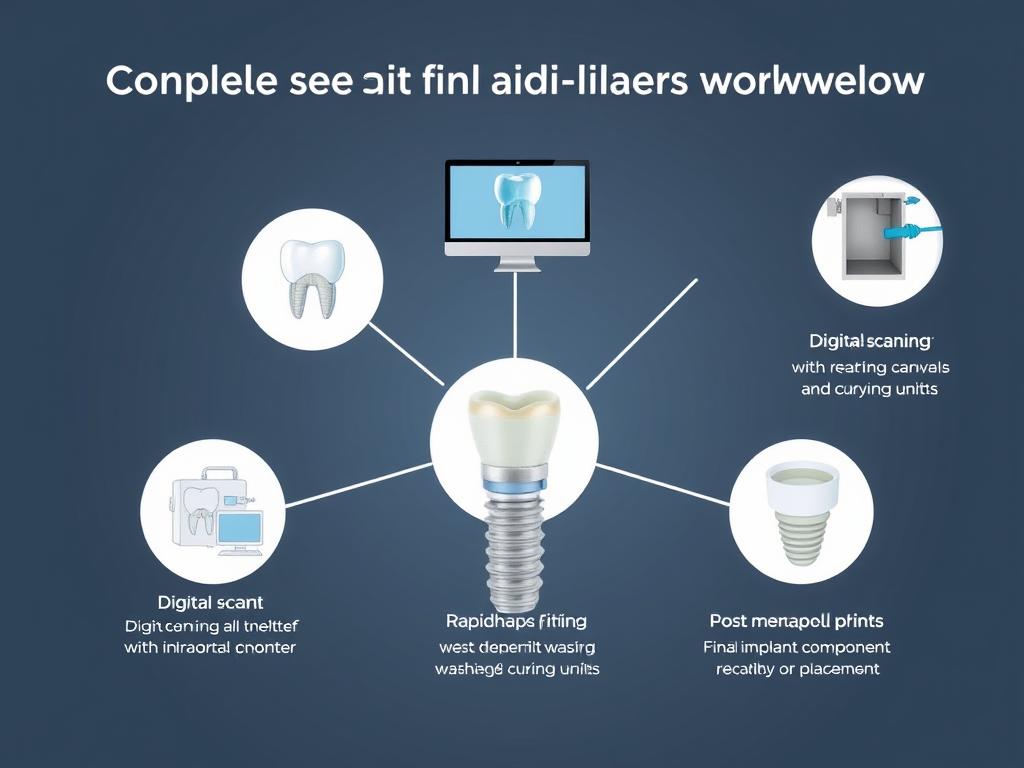 Complete digital workflow from scanning to final RapidShape 3D printed dental implant