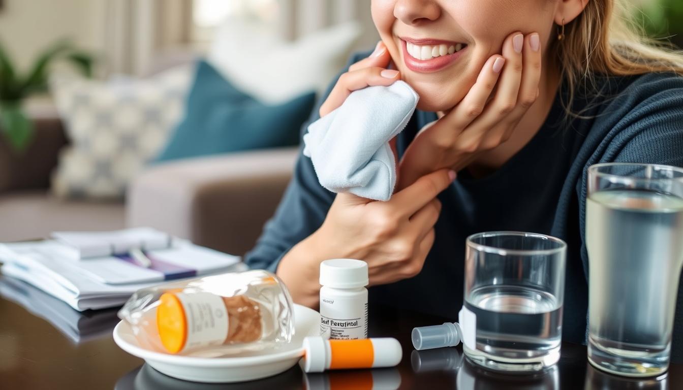 Patient following aftercare instructions after gum contouring