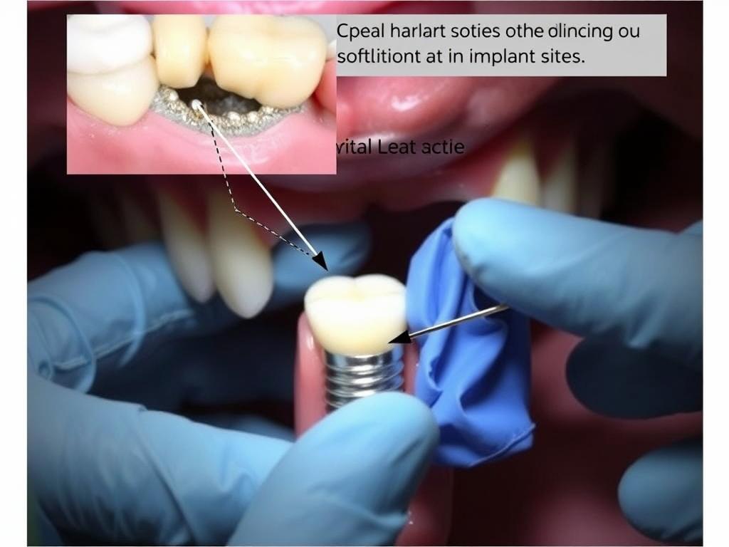 Surgical procedure showing traditional autogenous soft tissue grafting technique for dental implant