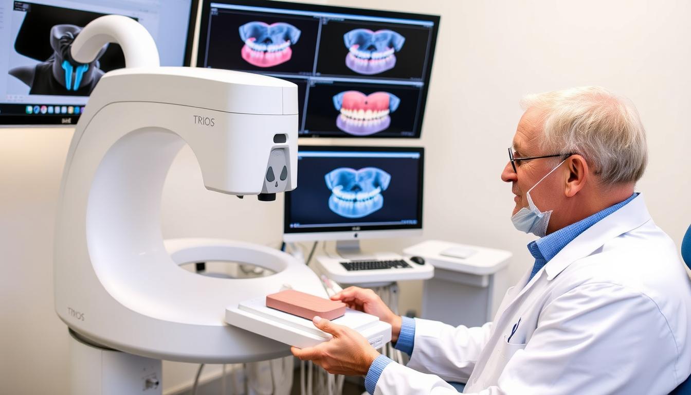 Dental implant specialist using Trios scanner for complex case