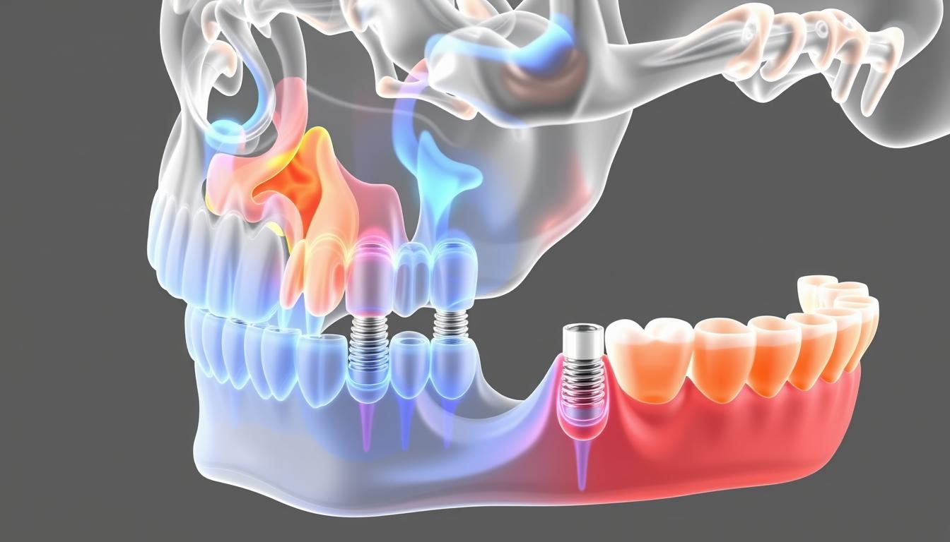 3D reconstruction showing optimal placement of pterygoid implants from a prosthetic-driven perspective