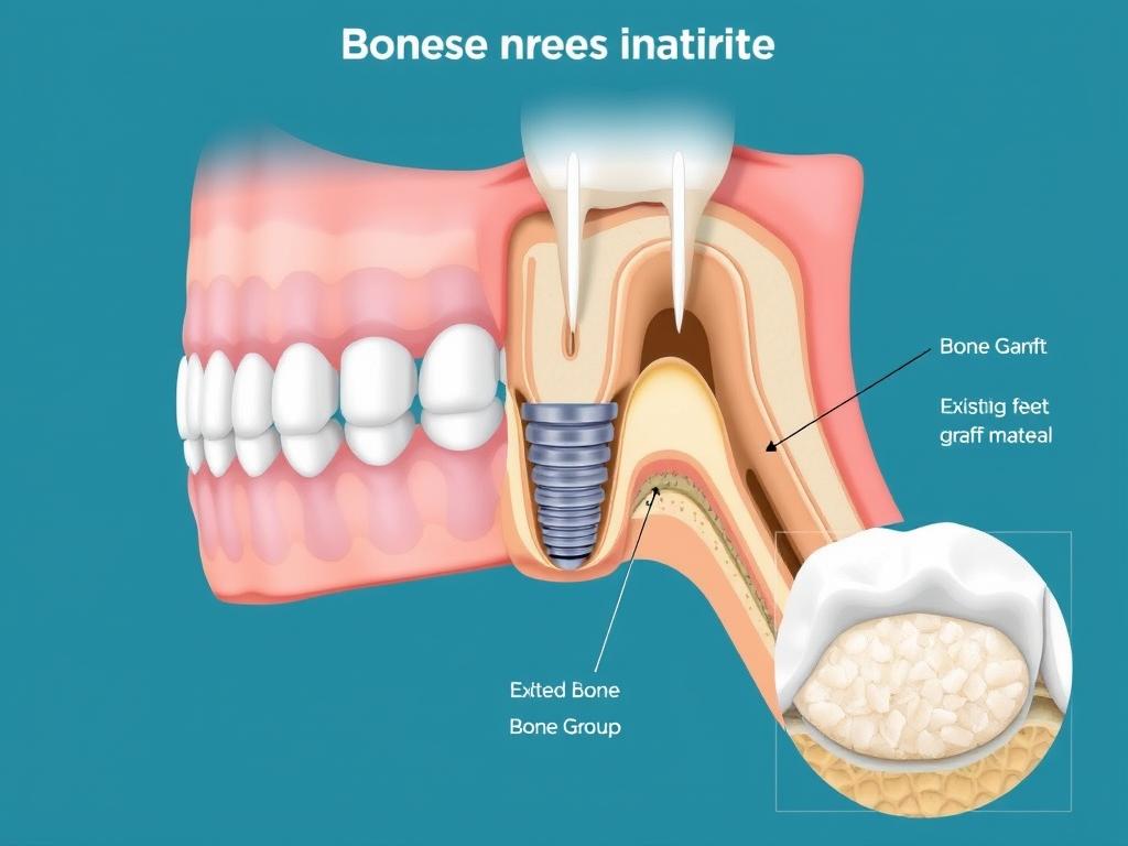 Dental bone grafting procedure for implant preparation