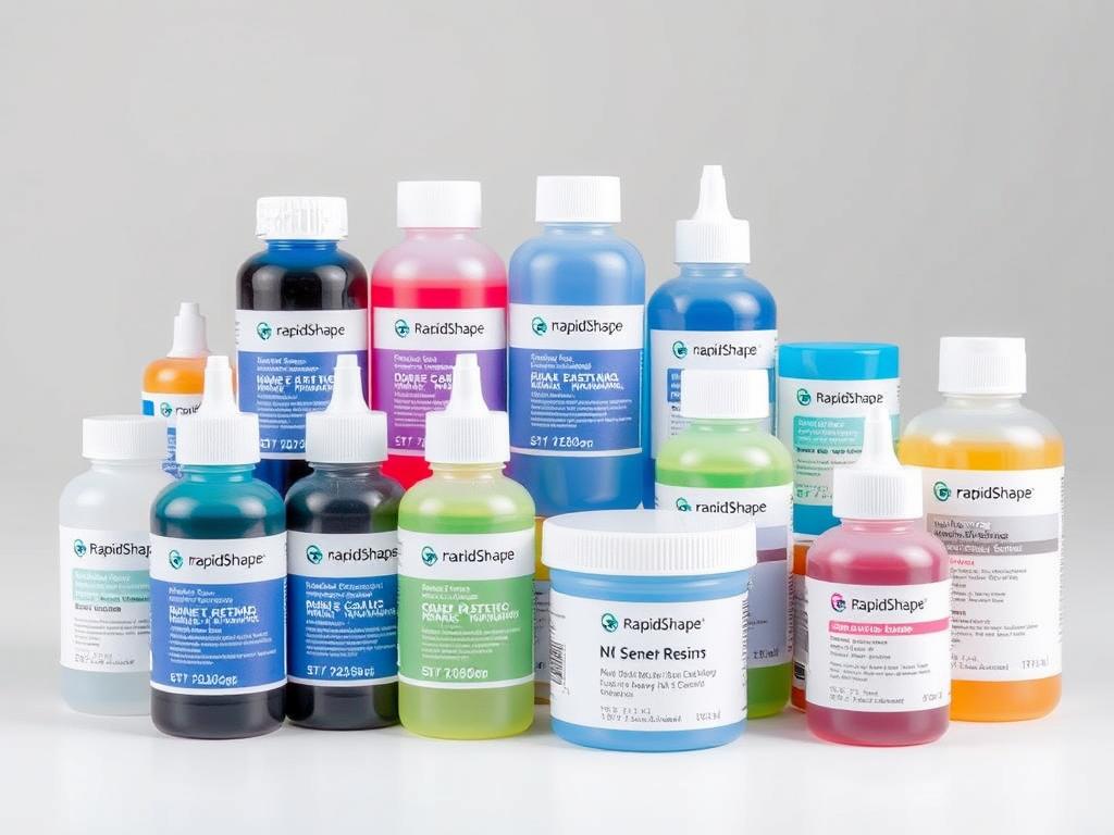 Various dental resin materials compatible with RapidShape 3D printers for implant applications