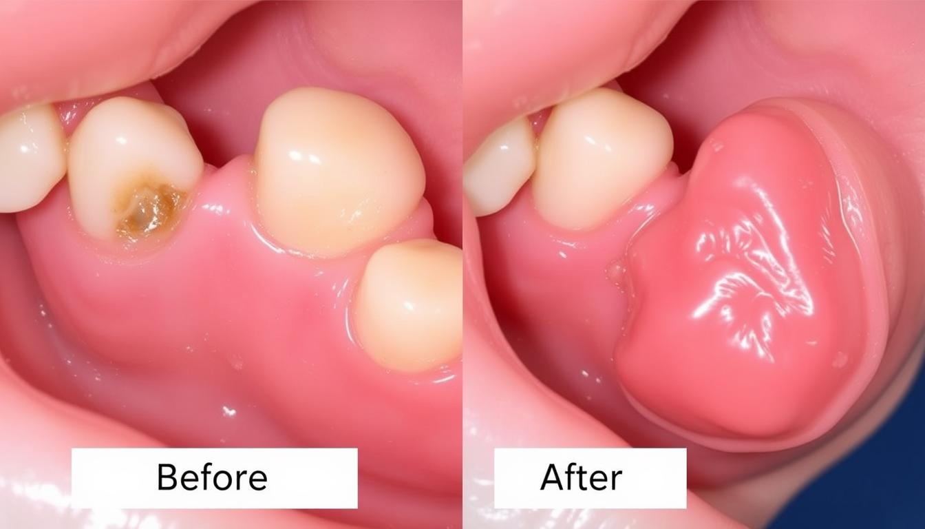 Before and after comparison of successful gum grafting procedure