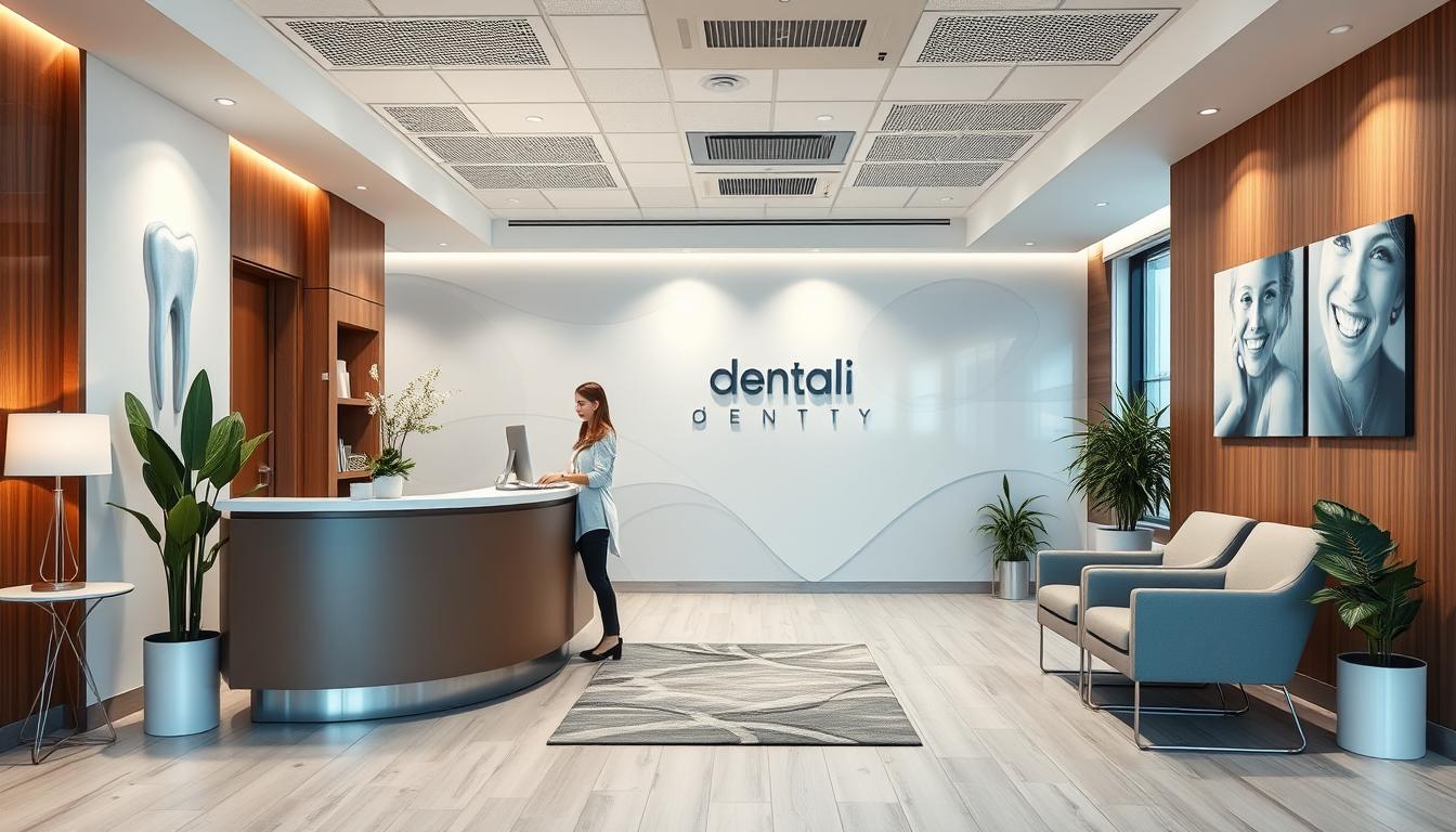Dental office reception area for implant consultations