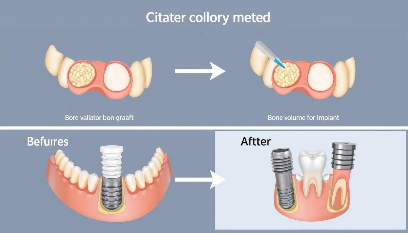 Bone grafting procedure for not enough bone for dental implant