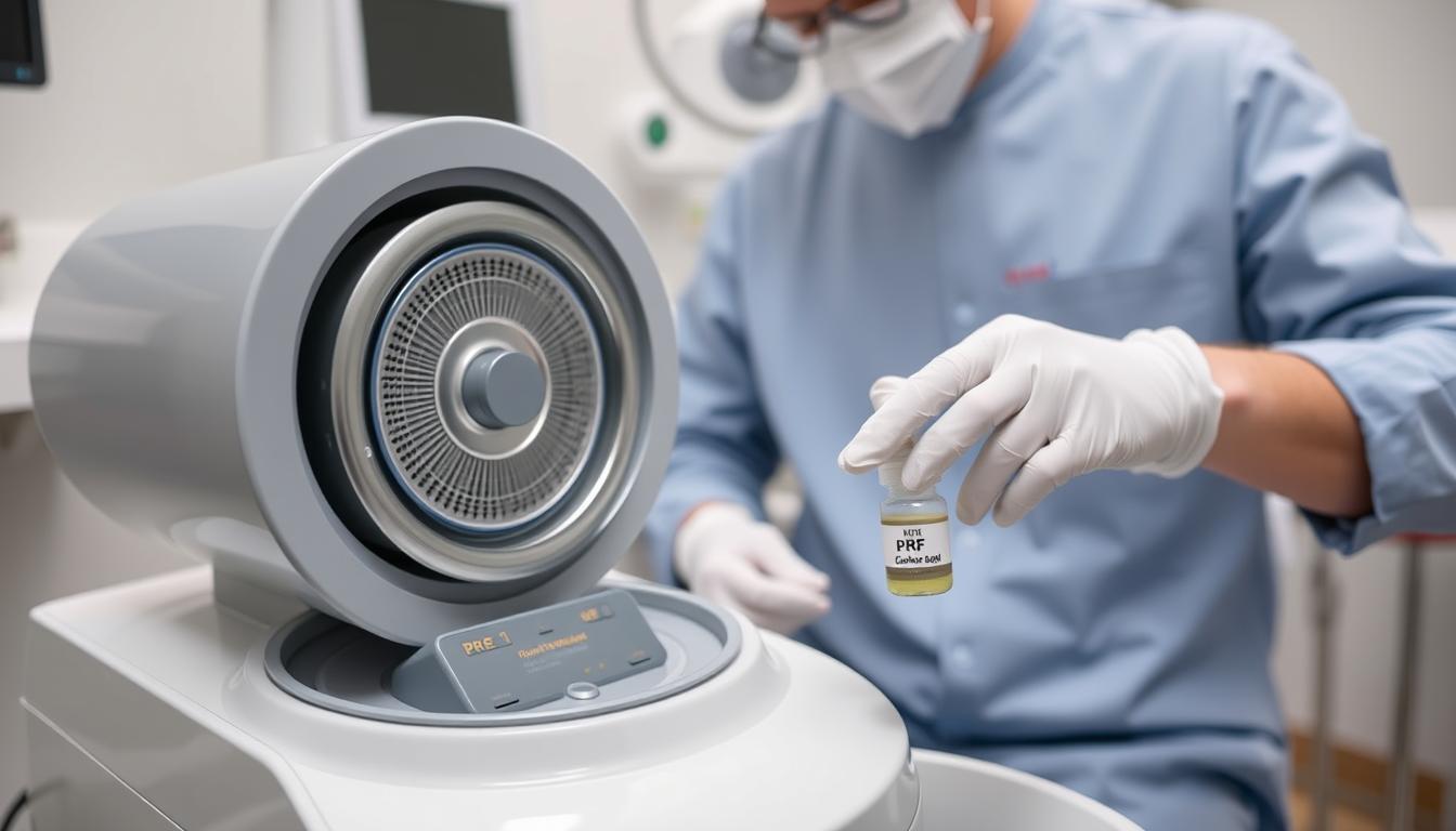 PRF treatment being prepared for dental implant procedure