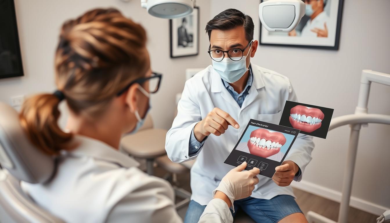 Dental specialist consulting with a patient about New Teeth Now candidacy