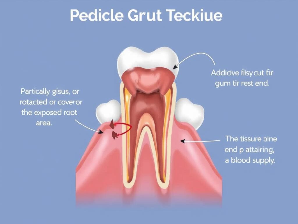 Pedicle graft procedure showing gum tissue being repositioned