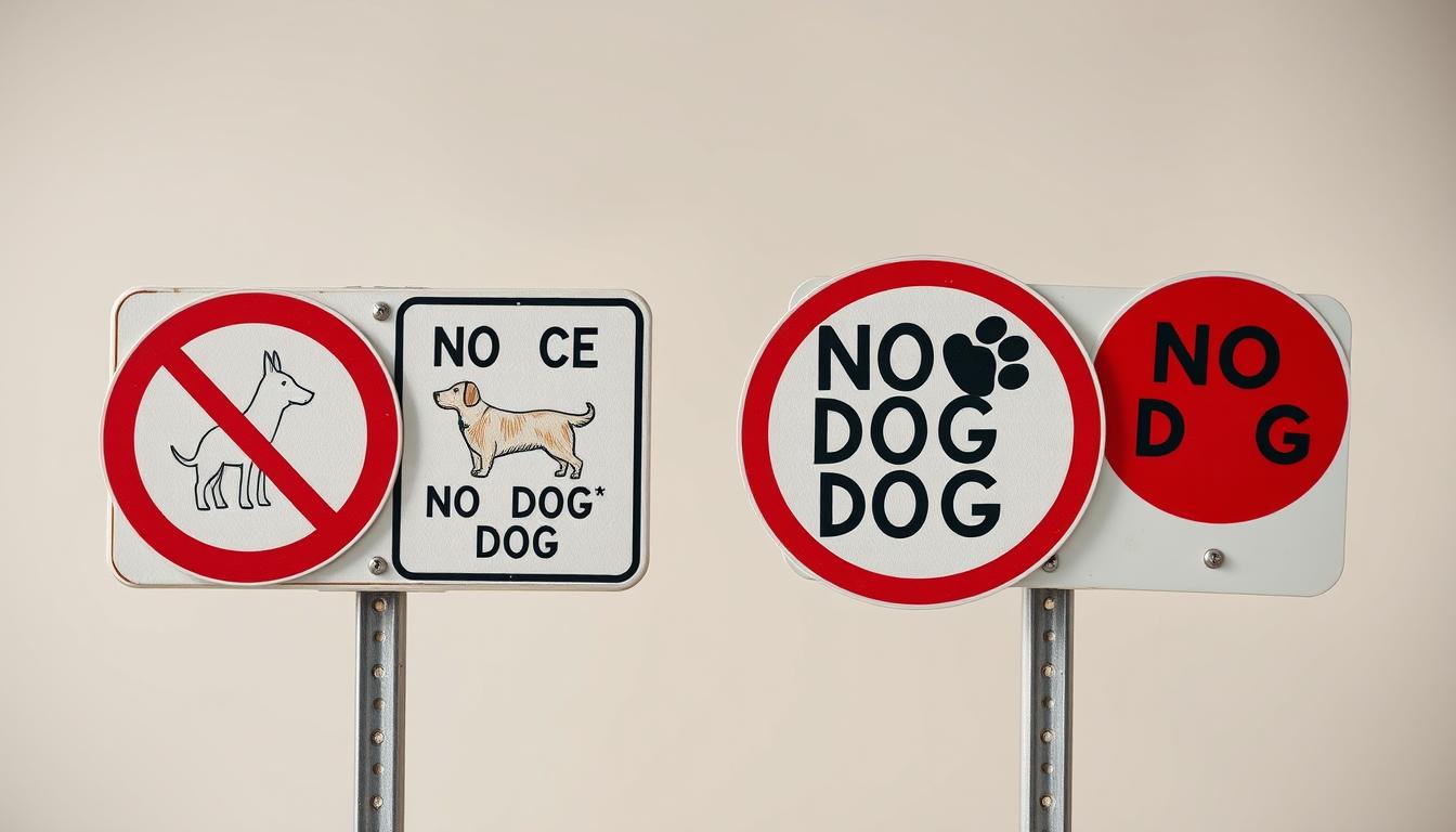 Vergleich Hundeverbotsschilder