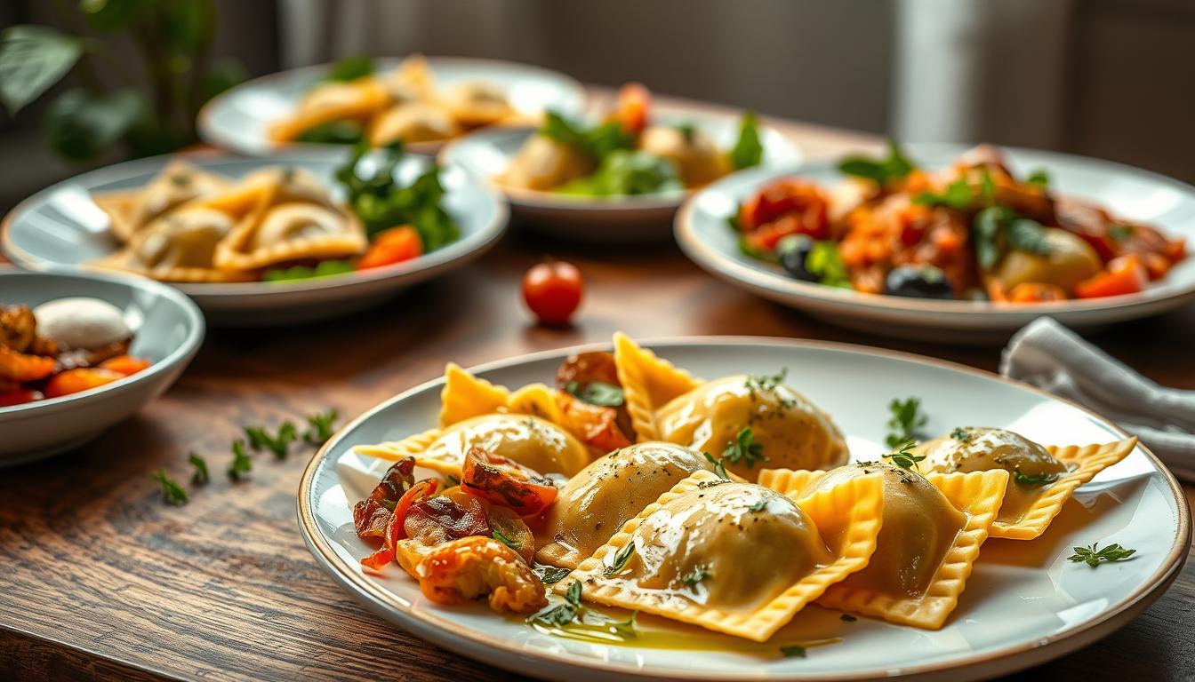 Serviervorschläge für vegane Ravioli