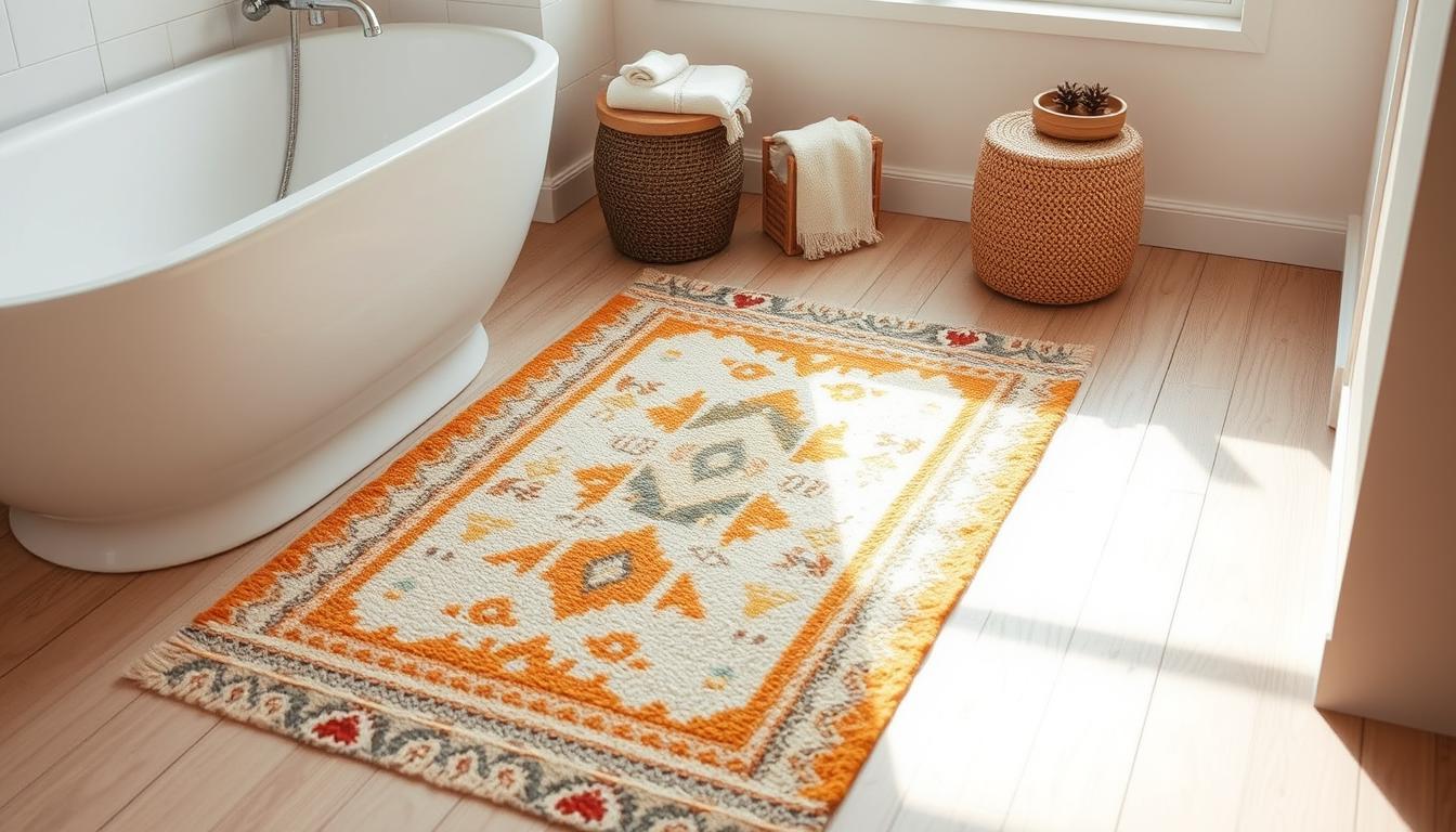 boho bathroom rug