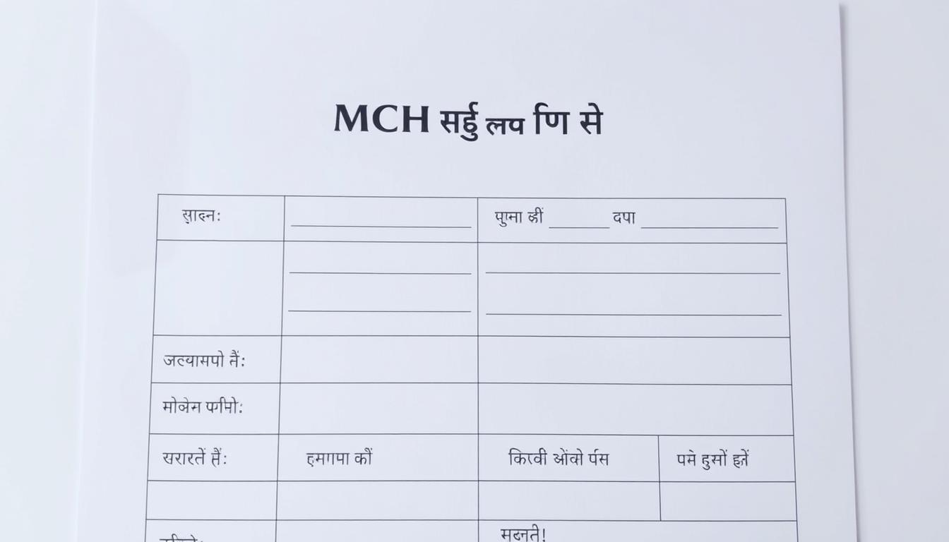 A neatly organized application fee form with a clean, professional layout. The form is set against a plain white background, allowing the key details to stand out. The title "CMCH वेल्लोर आवेदन शुल्क" is prominently displayed at the top in a modern, sans-serif font. Below, various input fields are arranged in a grid-like structure, labeled with clear, easy-to-understand Hindi text. The overall aesthetic conveys a sense of efficiency and attention to detail, creating a user-friendly experience for applicants. Soft, diffused lighting casts a gentle glow, enhancing the clarity and legibility of the form.