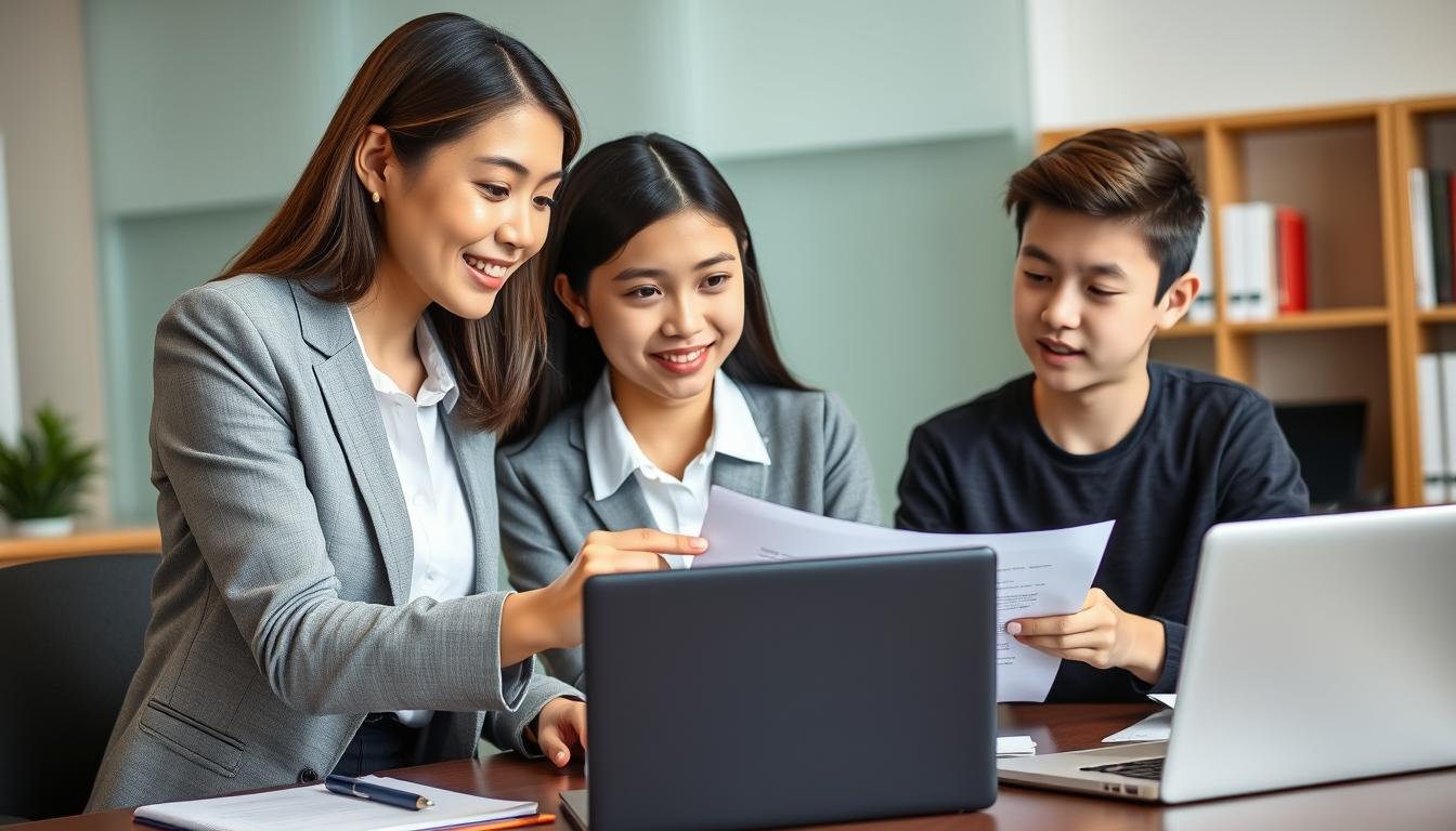 Hong Kong English writing tutor helping a student with essay writing
