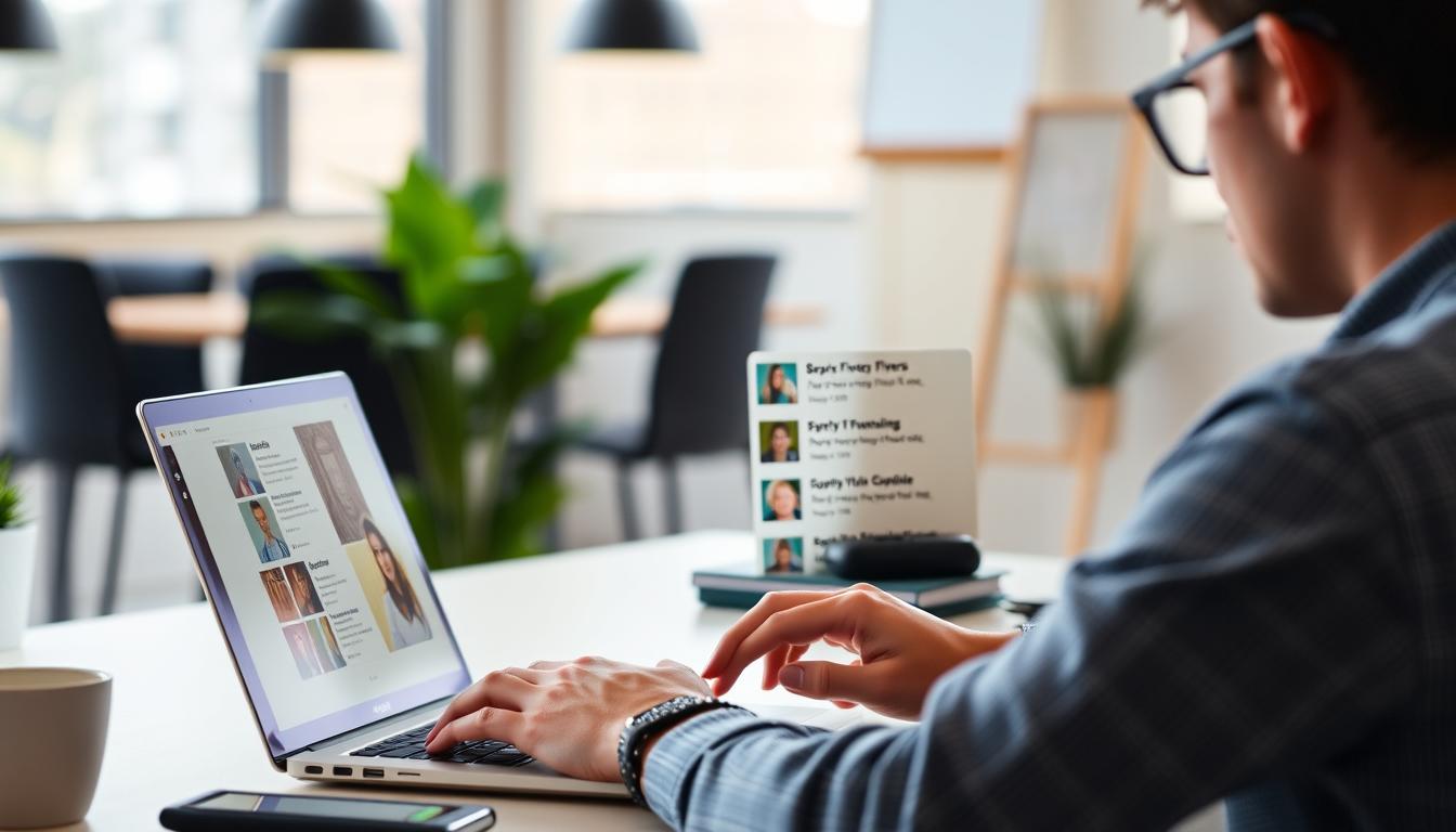 Image of a person analyzing Fiverr gigs on a laptop