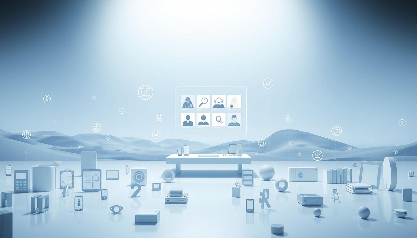 A digital realm of sleek, minimalist products suspended in a serene, futuristic environment. In the foreground, an array of icons and symbols representing various digital goods - e-books, online courses, digital art, and software applications. The middle ground features a clean, stylized workspace with a floating holographic display showcasing product thumbnails. The background is a gently-lit, gradient-filled landscape evoking a sense of technological progress and innovation. Soft, directional lighting illuminates the scene, creating depth and emphasizing the sophisticated, high-tech aesthetic. The overall atmosphere is one of simplicity, elegance, and the boundless potential of the digital marketplace.