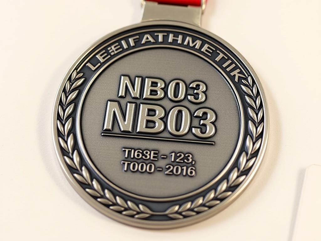 Leichtathletik Medaille NB03 Rückseite mit Beispielgravur
