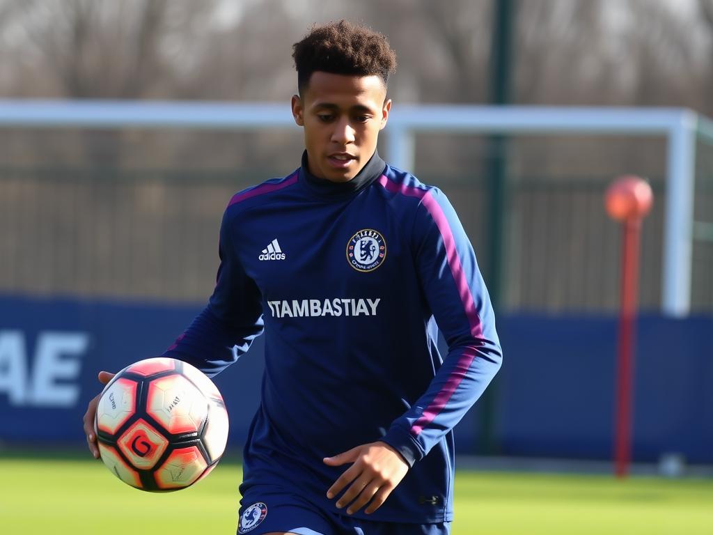 Young Jamal Musiala during his time at Chelsea's academy