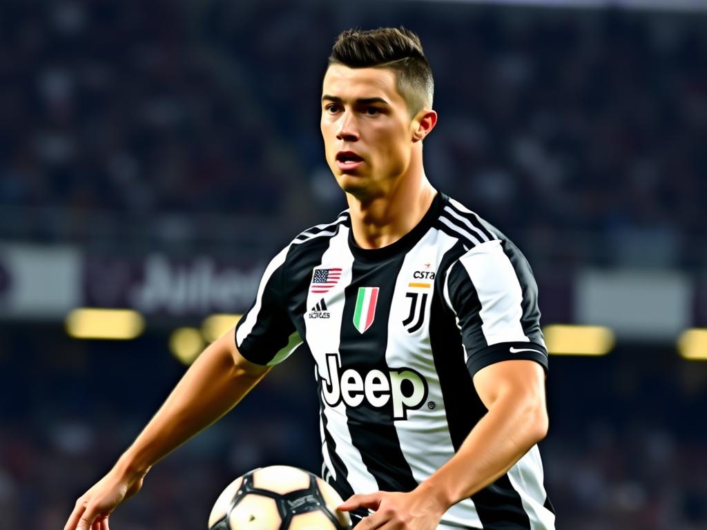 Cristiano Ronaldo im Juventus Turin Trikot bei einem Spiel in der Serie A