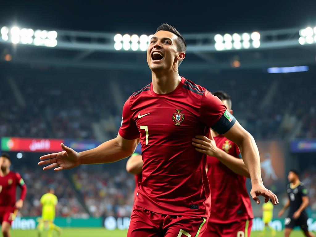 Cristiano Ronaldo feiert ein Tor für Portugal bei der WM 2022