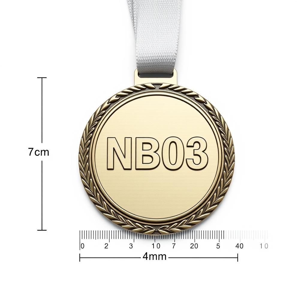 Leichtathletik Medaille NB03 Größenvergleich mit Maßstab