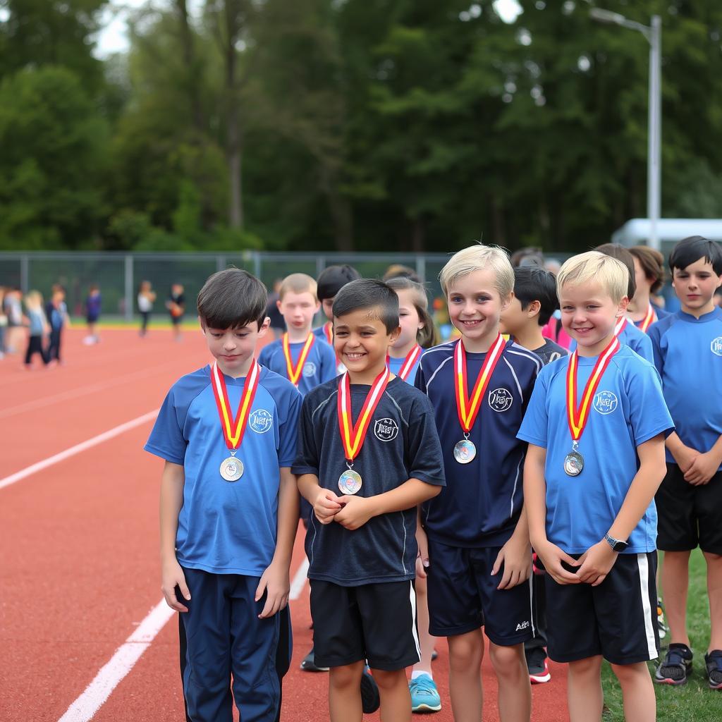 Schulwettkampf mit Leichtathletik Medaille NB03