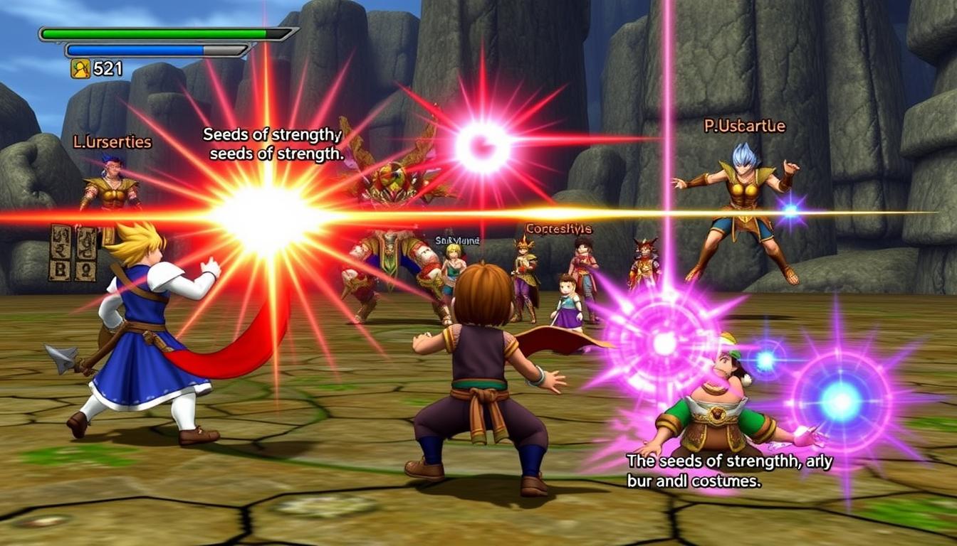 Dragon Quest I & II HD-2D Remake characters using bonus items in battle