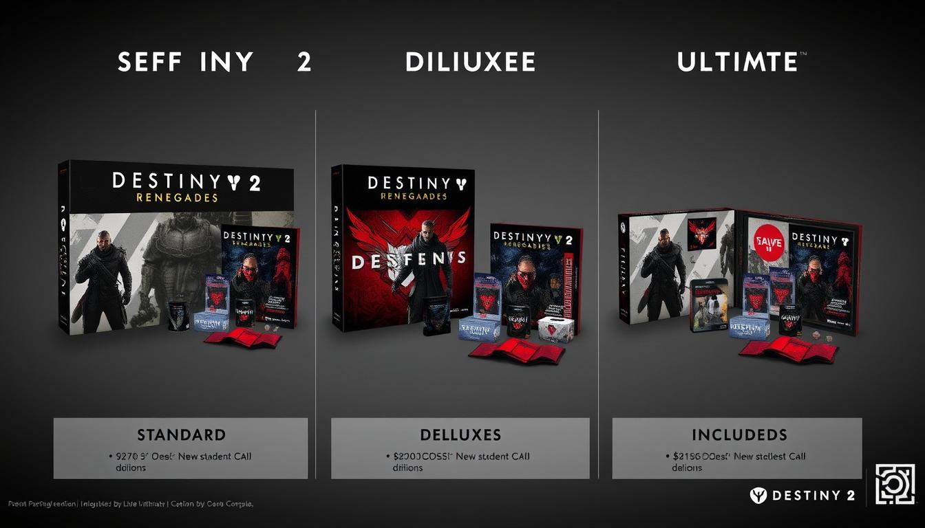 Destiny 2: Renegades different edition packages comparison