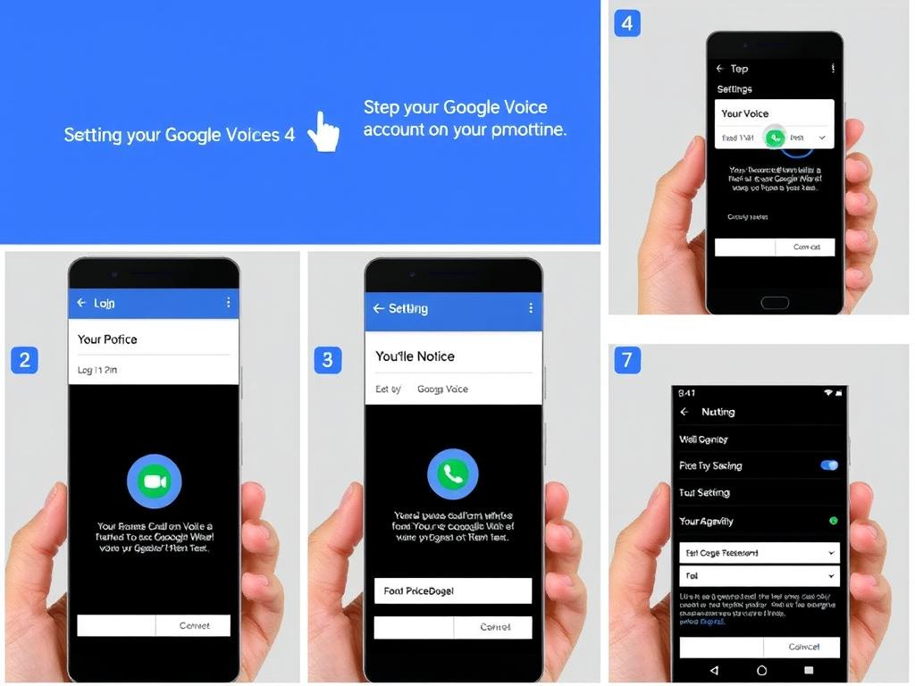Step-by-step setup process for a new Google Voice account