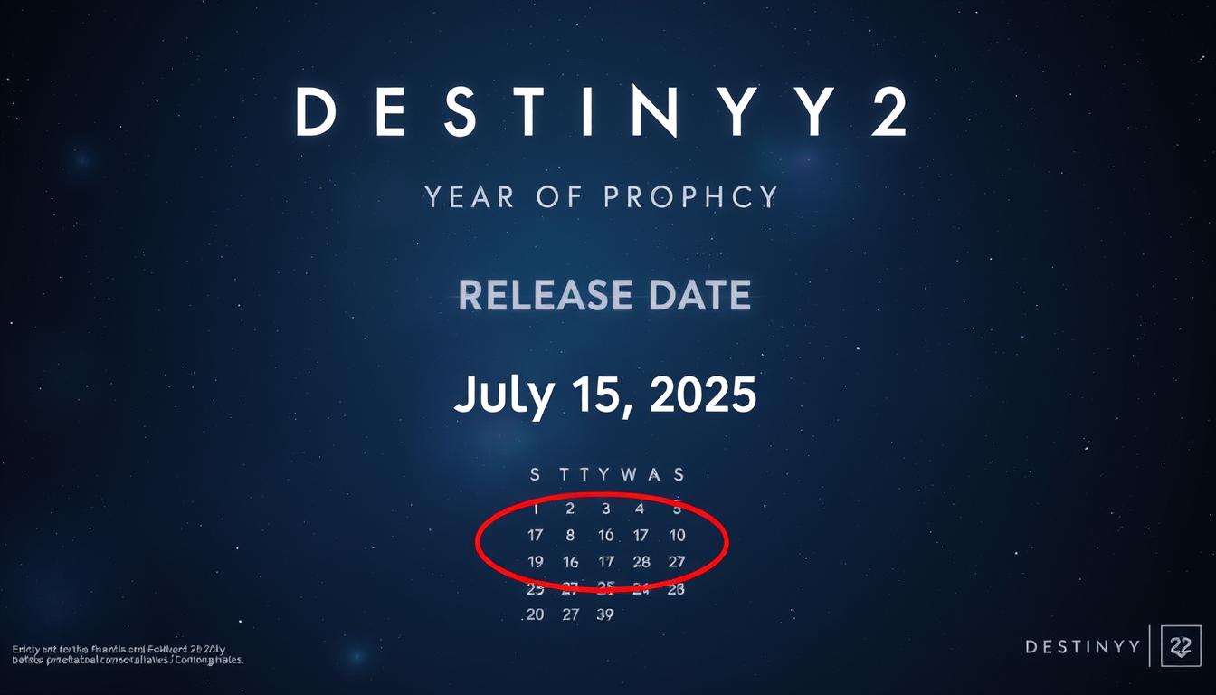 Destiny 2 Year of Prophecy release date calendar showing July 15, 2025