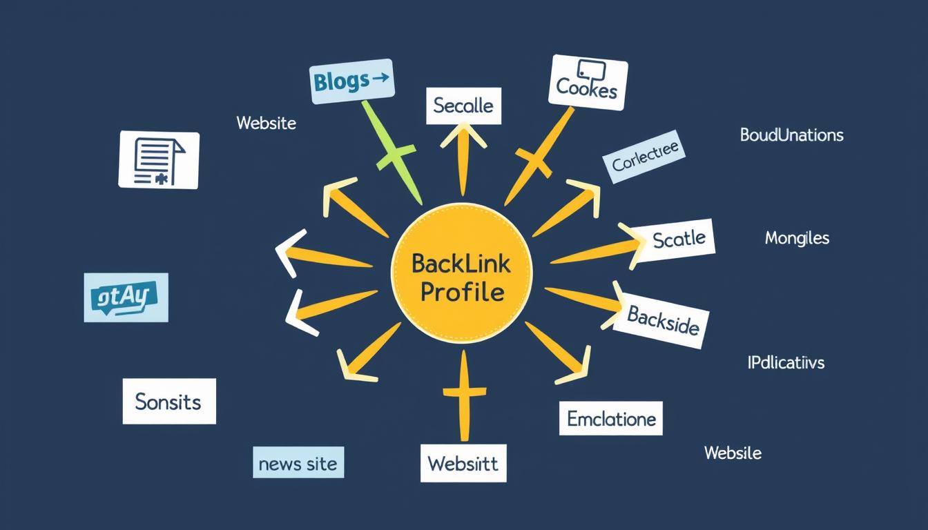 Backlink profile showing diverse, high-quality links pointing to a website