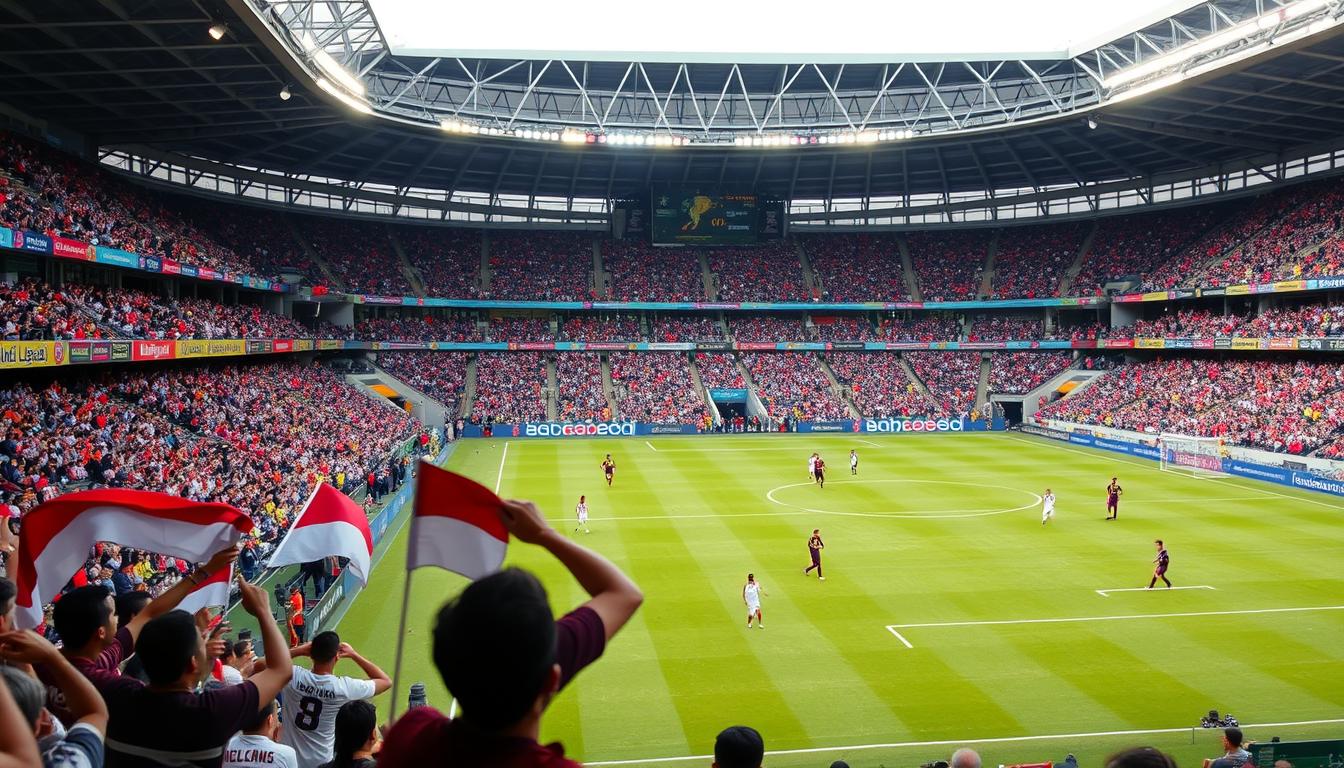 Pertandingan Liga 1 Indonesia dengan stadion penuh penonton menunjukkan perkembangan sepak bola Indonesia